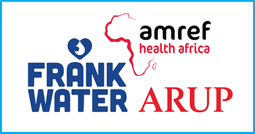 Frank Water, AMREF and ARUP logos - link to their event page