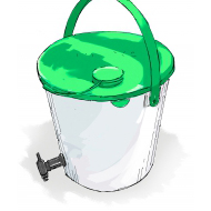 Oxfam water bucket - colour (Artist: Shaw, Rod)