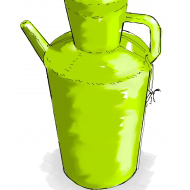 Plastic pot for anal cleansing - colour (Artist: Shaw, Rod)