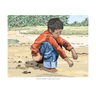Boy squatting 2 - colour (Artist: Shaw, Rod)