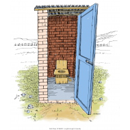 Simple pit-latrine with seat and seat cover - colour (Artist: Shaw, Rod)