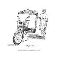 Motorcycle and solid waste cart (Artist: Shaw, Rod)