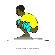 Man defecating - squatting - colour (Artist: Shaw, Rod)